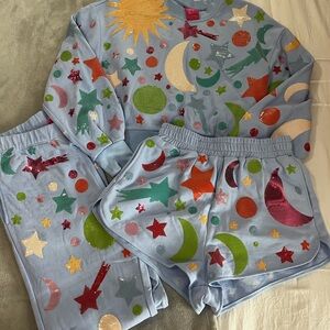 QUEEN OF SPARKLES Celestial Sweatshirt, joggers, & Shorts Set (3 pieces)